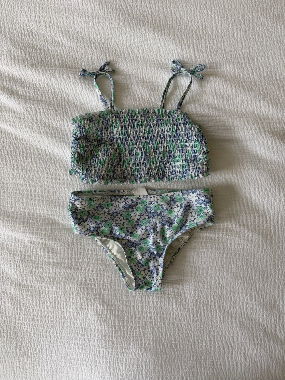 GAP Floral Two-Piece Smocked Bikini Set - Green & Blue